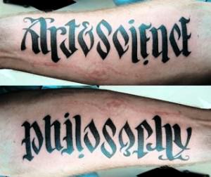 Tattooist - “Each reads as the other when viewed upside down - very clever indeed”