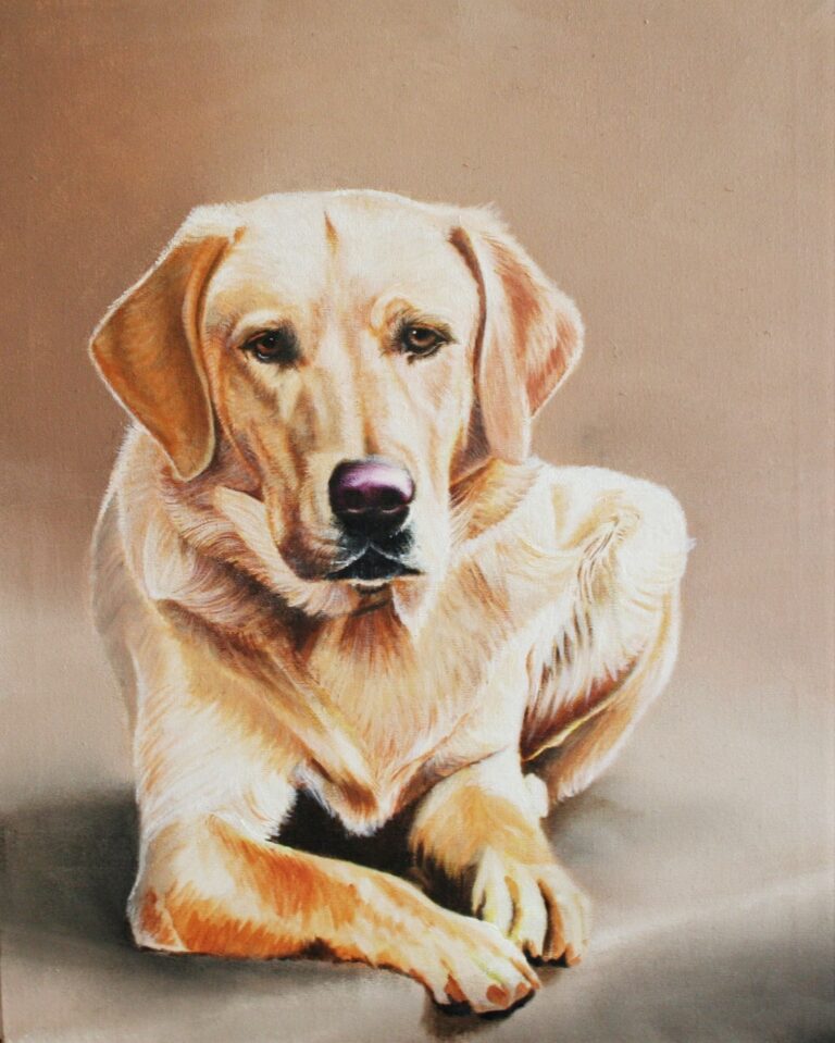 dog oil painting