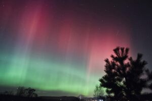 Northern Lights display in Scottish February Night Sky