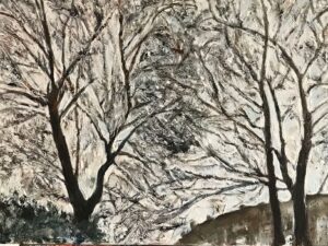 'Winter Trees' oil on canvas 30 x 40cm
