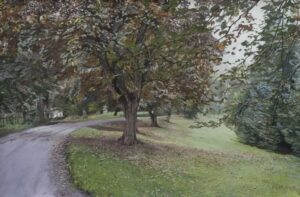Castle Estate Road, Kenmore an oil painting of a country estate, in Scotland, by Scottish artist, Michael E Mullen