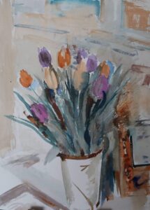 Subdued Tulips watercolour