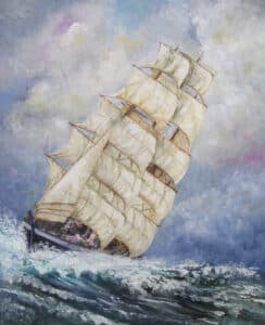 Tall Ship 1, oil painting on canvas